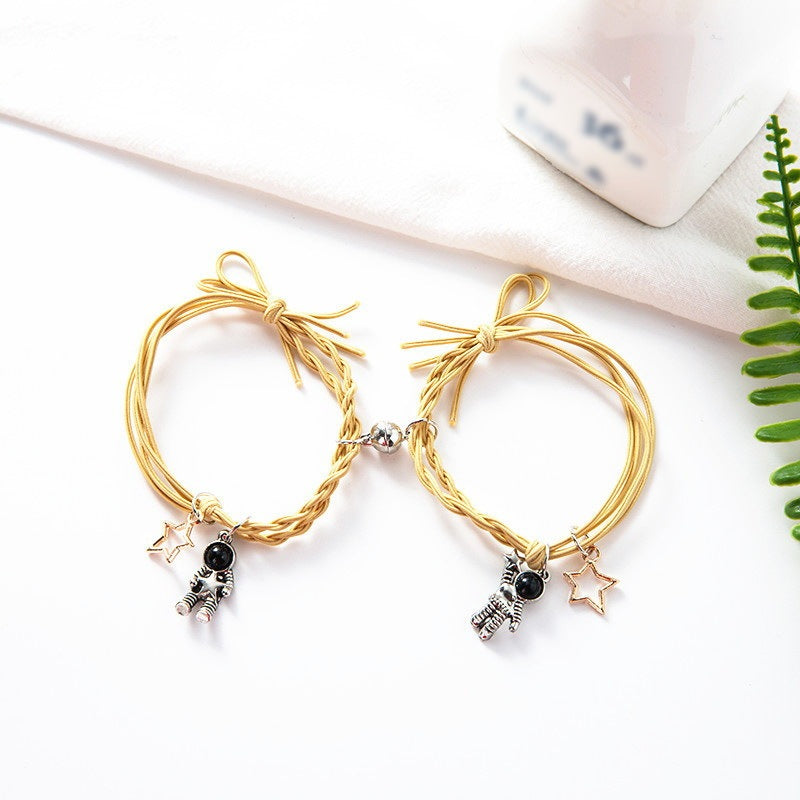 Pair Of Magnetic Coupling Bracelets - Natural Stones Induce Vibration for friends and lovers