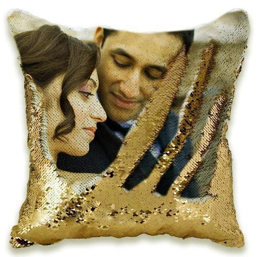 Custom Photo Sequin Pillow Personalized for Valentines, birthday, moms, dads, any occasion