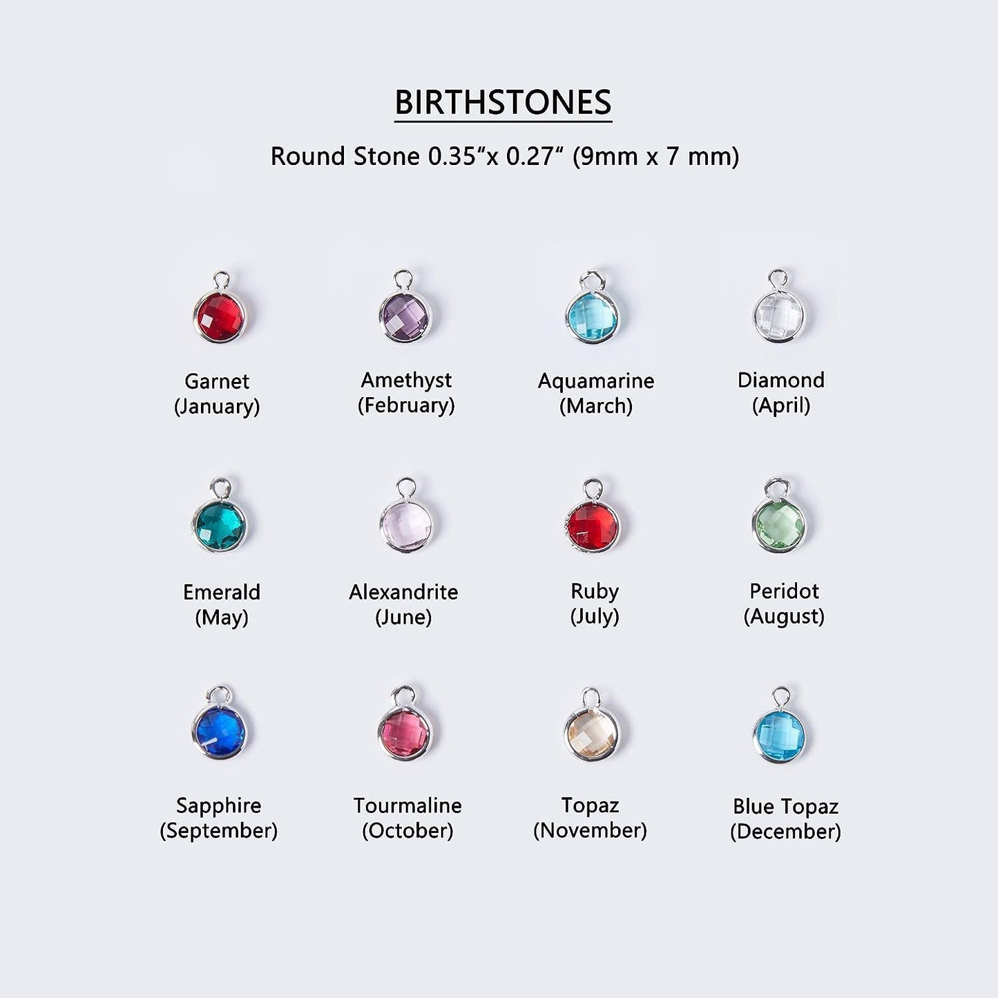 Personalized Birthstone Pendants Name Engraving Necklace - Stackable Jewelry Gift For Girlfriend, Mom, Wife, Daughter, Friend