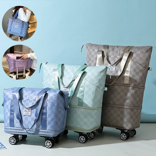 Expandable 2-Level Waterproof Removable-Wheeled Tote - Small to Large Capacity